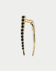 Infinite Tusk Earring With Diamonds, Black Pave