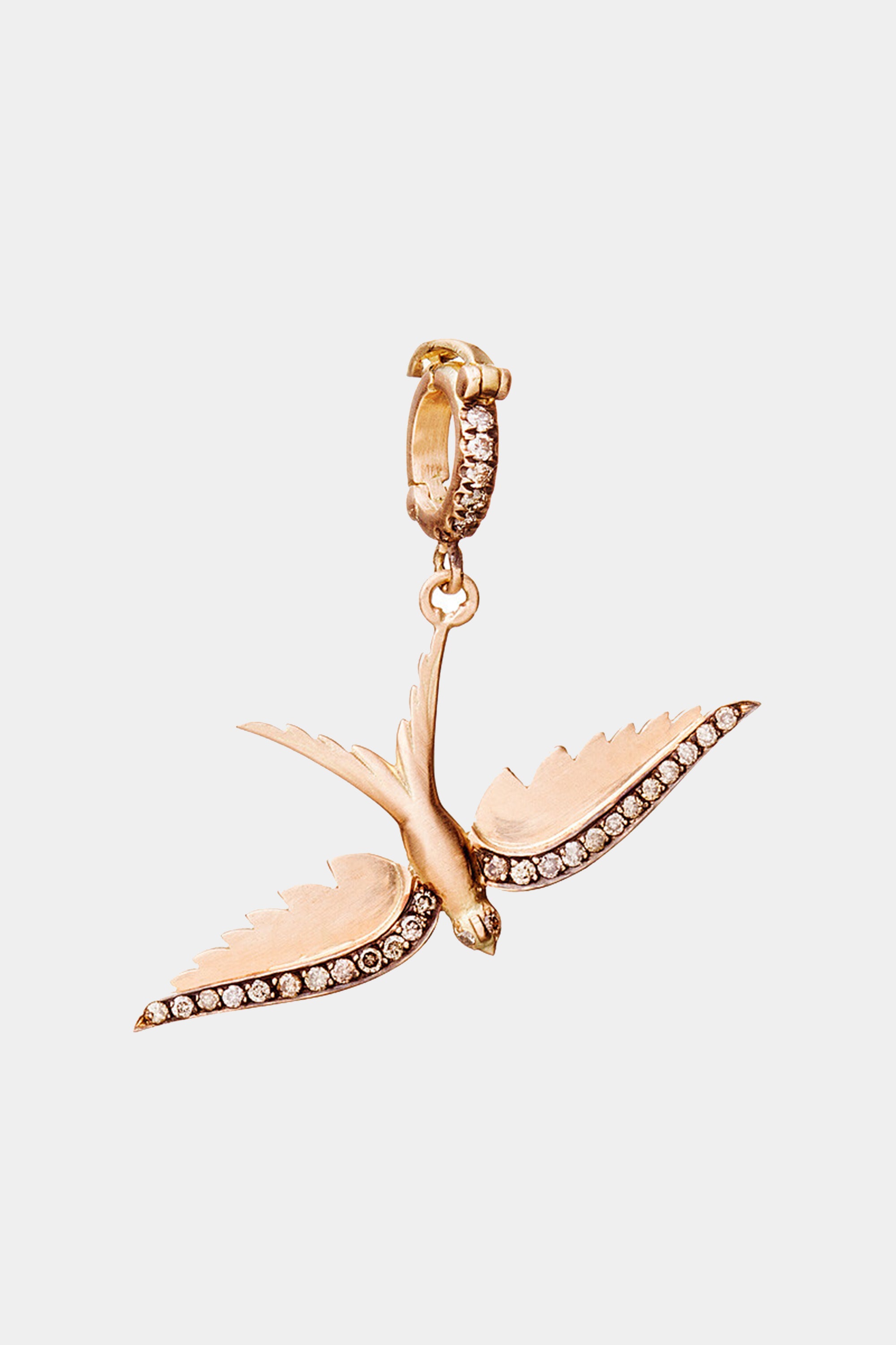 JOANNA DAHDAH - SMALL BIRD PENDANT, yellow gold with brown diamonds