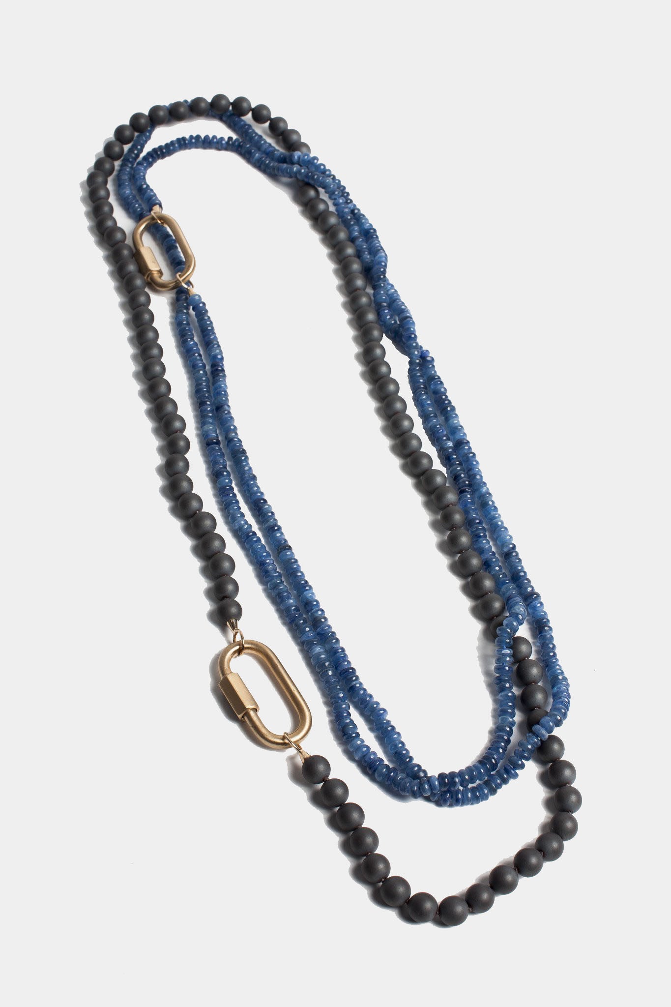 MARLA AARON - KYANITE RONDEL STRAND + Yellow Gold loops