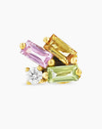 Rainbow Post Earring, Yellow Gold