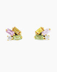 Rainbow Post Earring, Yellow Gold