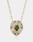 HARWELL GODFREY - cleopatra's tear pendant necklace, dark mother of pearl and tourmaline