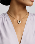 HARWELL GODFREY - cleopatra's tear pendant necklace, dark mother of pearl and tourmaline