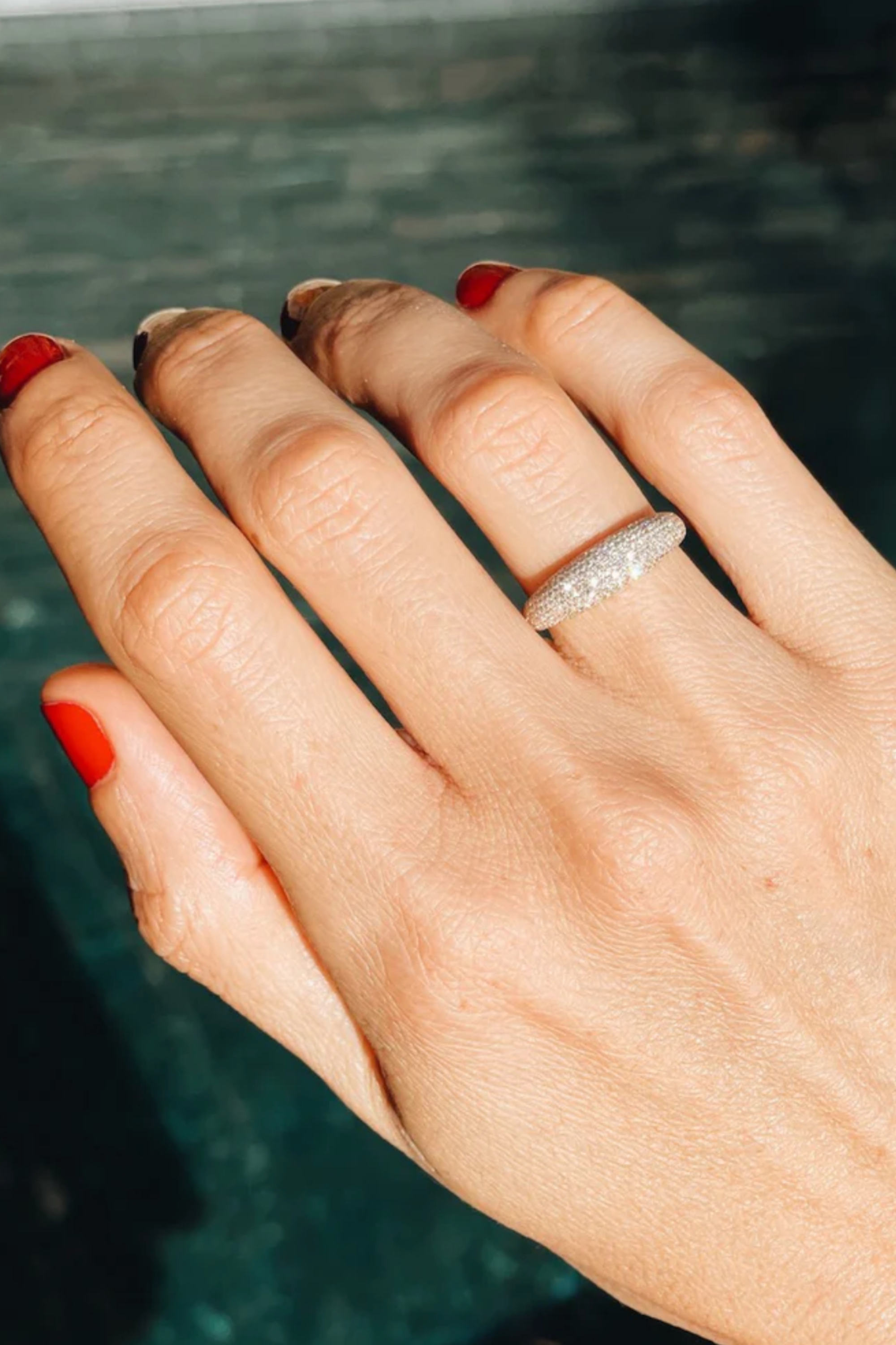 Gabriela Artigas - Thin Balloon Ring, White Pave Diamonds