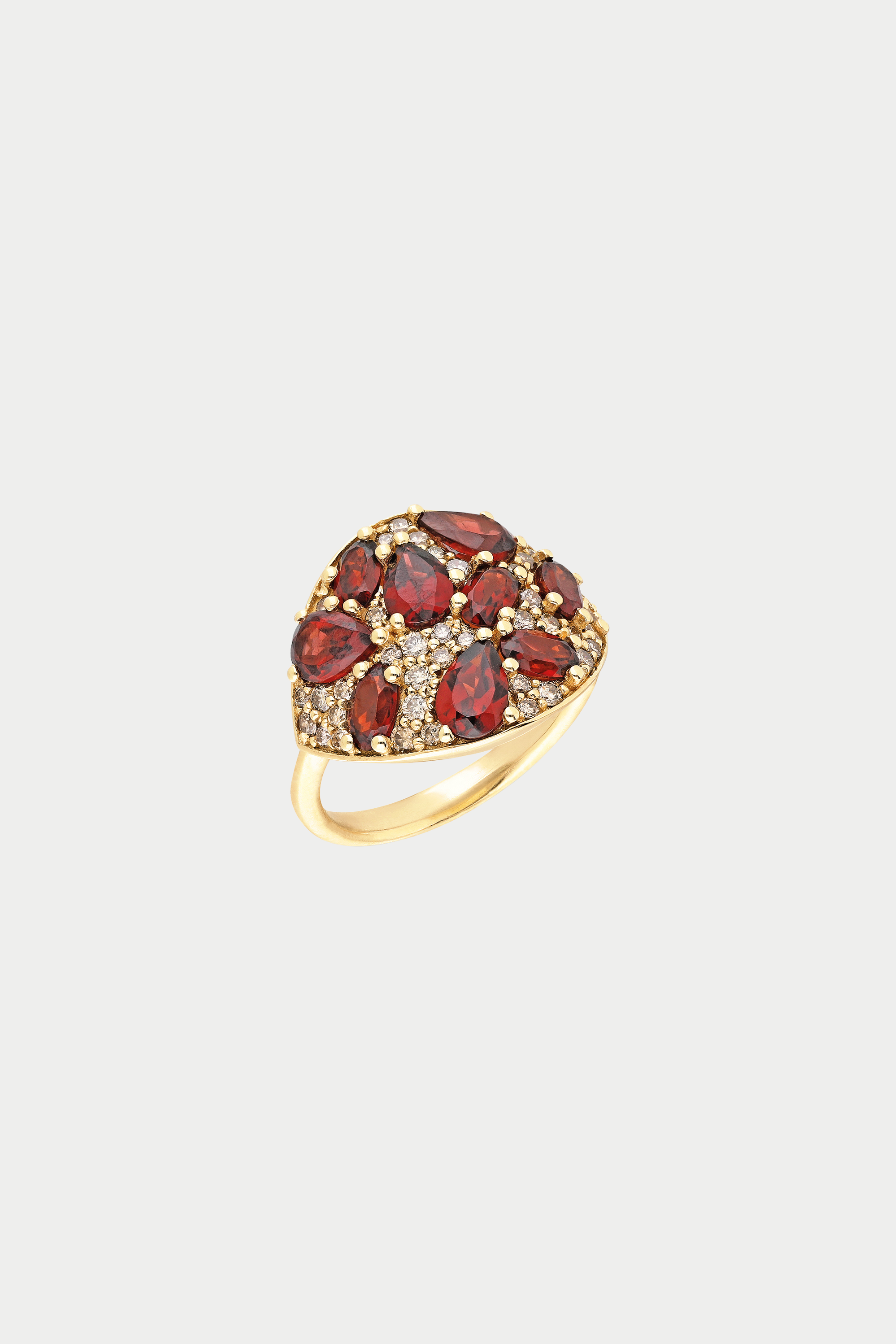 Ita - "Coa" Ring, Champagne Diamonds & Garnet