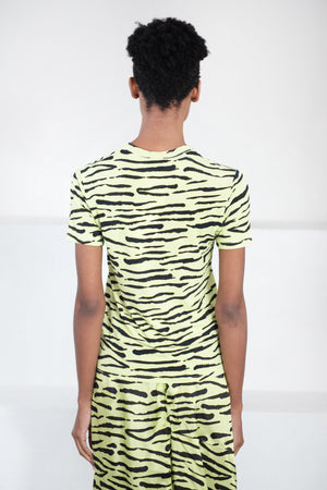 Christian Wijnants Taddeo Short Sleeve Jersey Top, Lime Wild