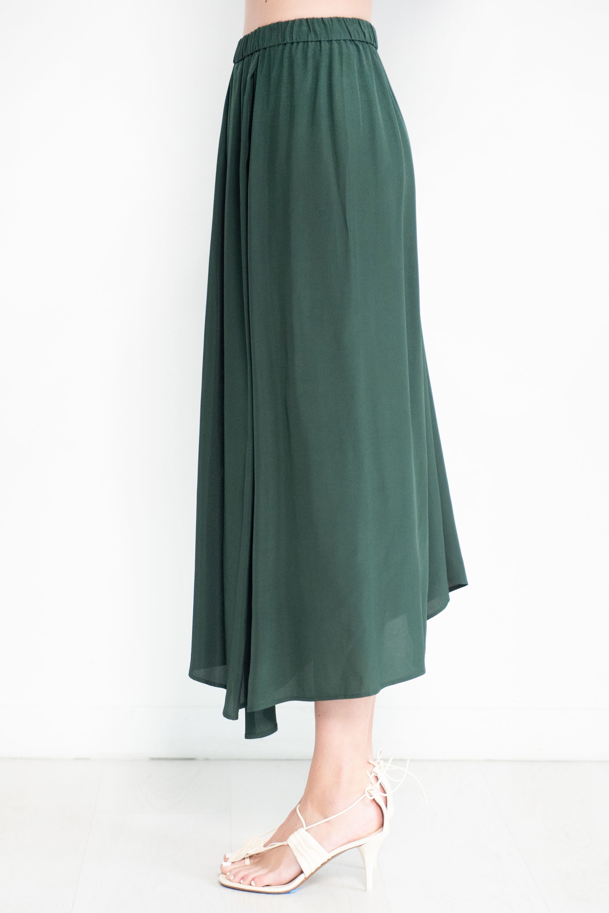 GREEN CIRCLE SKIRT Renaissance Skirt, Linen Skirt for Women