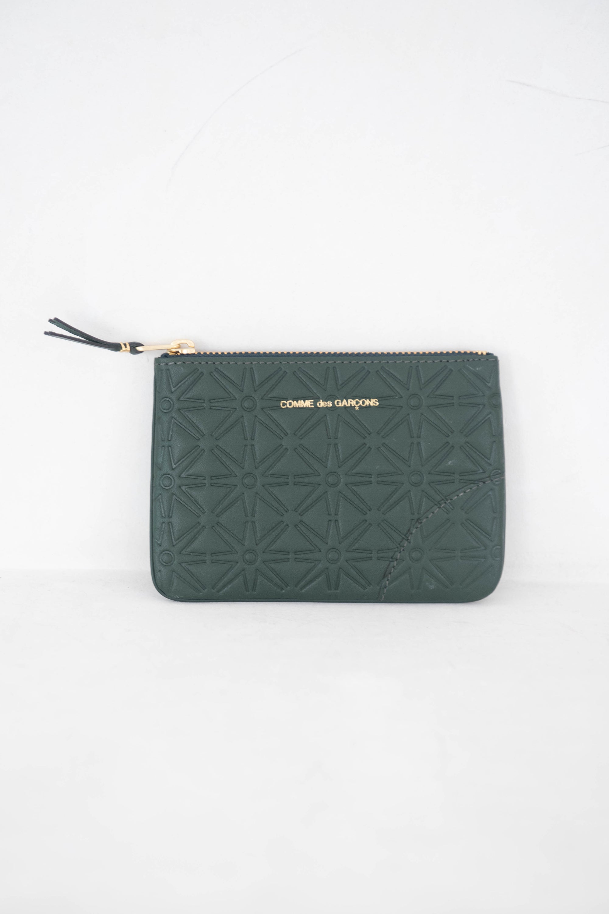 Comme des Garçons - Small Embossed Coin Wallet, Bottle Green