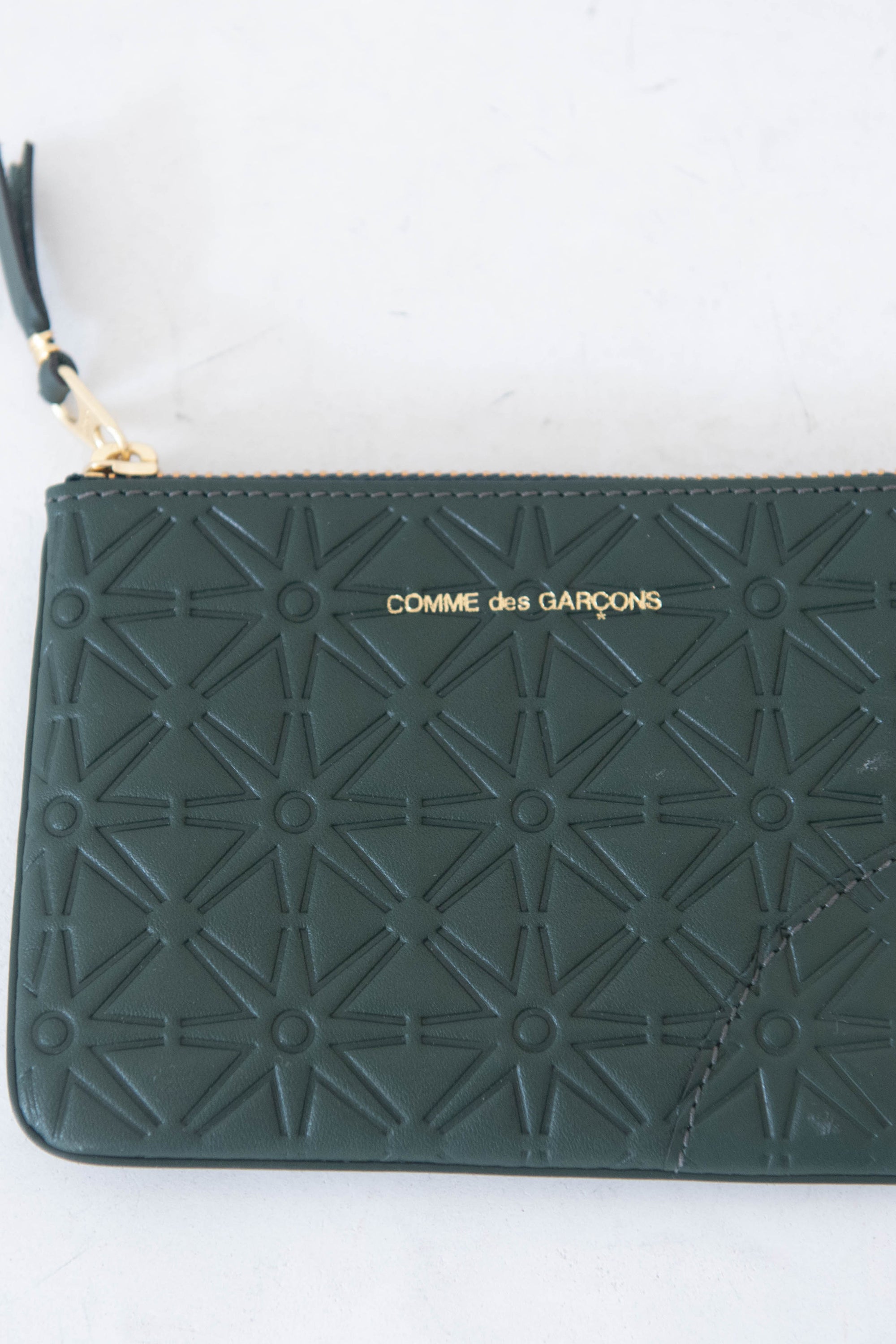 Comme des Garçons - Small Embossed Coin Wallet, Bottle Green