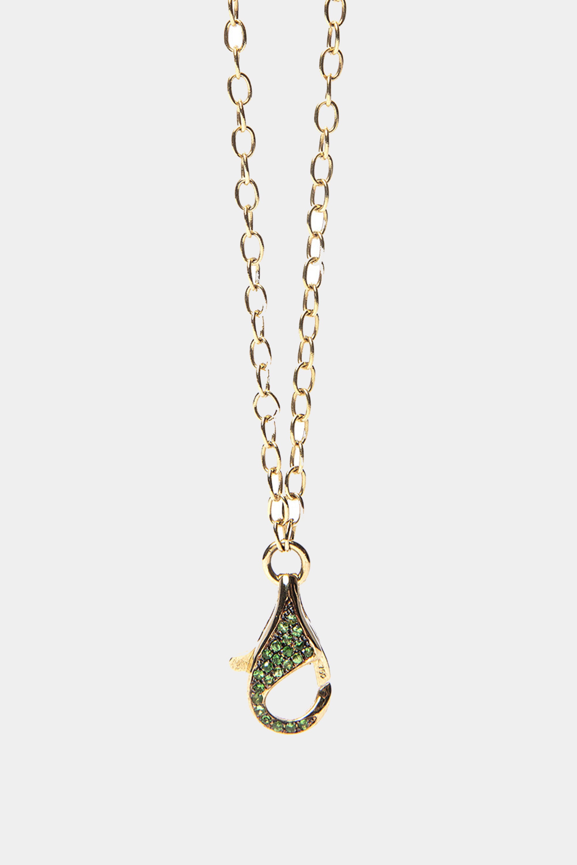 JOANNA DAHDAH - TSAVORITE HOOK NECKLACE, green and gold