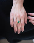 Total Baguette Trundle Lock Ring, Emerald