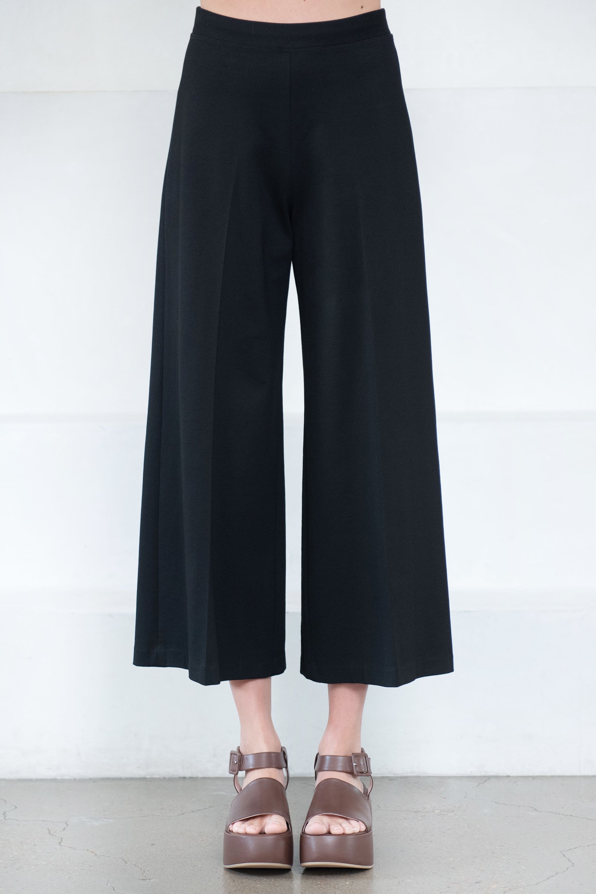 Rosetta Getty - Pull On Wide Leg Culotte, Black