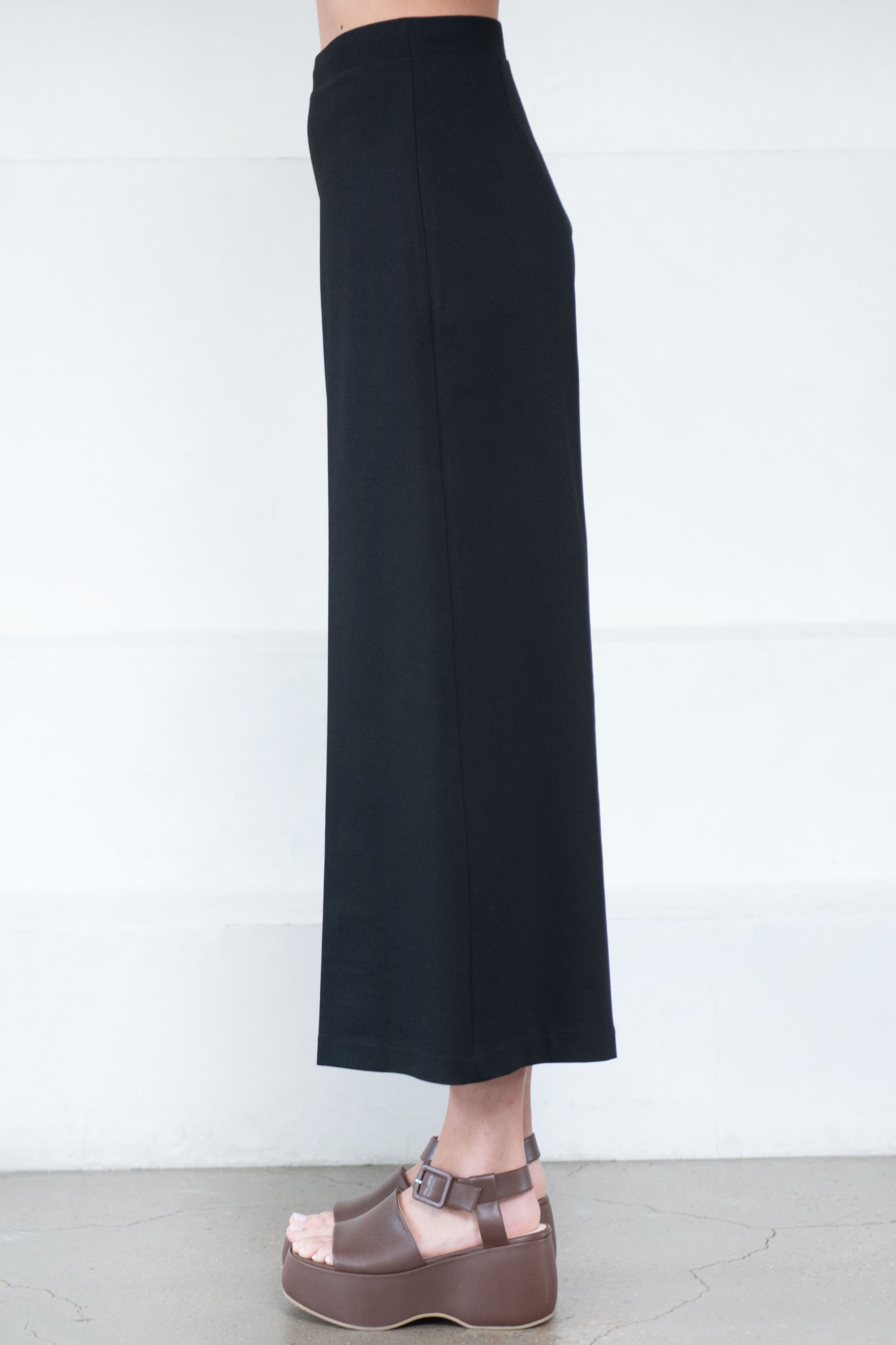 Rosetta Getty - Pull On Wide Leg Culotte, Black