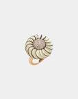 FRANCESCA VILLA - CELLULIOD BUTTON RING, CREAM