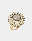 FRANCESCA VILLA - CELLULIOD BUTTON RING, CREAM