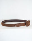 Totême - WIDE COVERED BUCKLE SUEDE BELT, BROWN