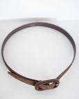 Totême - WIDE COVERED BUCKLE SUEDE BELT, BROWN